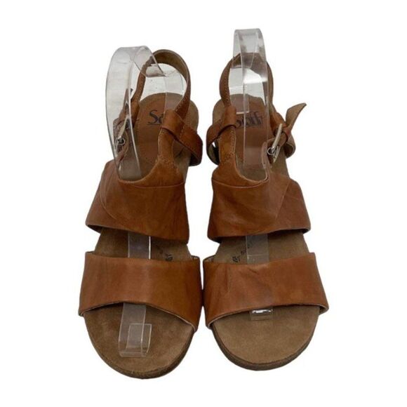 NEW Sofft Melina Size 9.5 Leather Buckle Ankle Strap Open Toe Block Heel Sandals - Picture 8 of 16